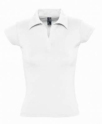 Рубашка поло женская без пуговиц Pretty 220, белая (Белый)