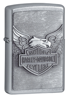 Зажигалка ZIPPO Harley-Davidson®, с покрытием Street Chrome™, латунь/сталь, серебристая, 38x13x57 мм (Серебристый)