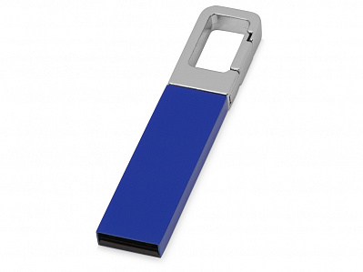 USB-флешка на 16 Гб Hook с карабином (Синий/серебристый)