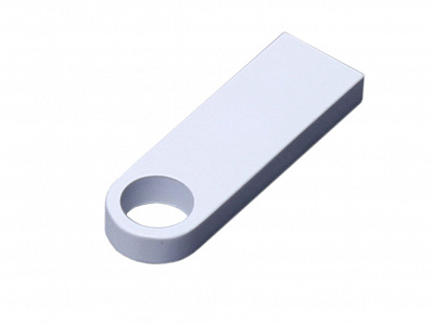 USB 2.0-флешка на 4 Гб с мини чипом и круглым отверстием (Белый)