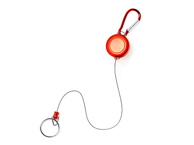 Брелок для ключей DOKI с карабином и выдвижным кольцом (Красный)
