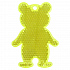 Пешеходный светоотражатель «Мишка», неон-желтый - Фото 1