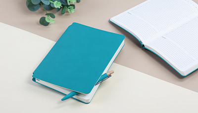 Ежедневник недатированный "Альба", формат А5, гибкая обложка, бирюзовый