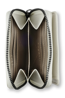 Кошелёк женский BUGATTI Elsa, с защитой данных RFID, белый, воловья кожа/полиэстер, 11х2,5х9 см