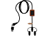 Зарядный кабель из резины и бамбука с поддержкой передачи данных и двойным светящимся логотипом - Фото 3