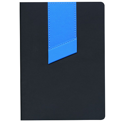 Ежедневник Bookmark, недатированный, черный с голубым