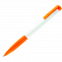 N13, ручка шариковая с грипом, пластик, белый, оранжевый - Фото 1
