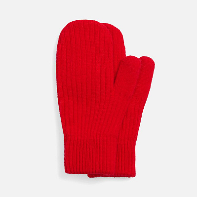 Варежки HappyGo, черные (Красный)