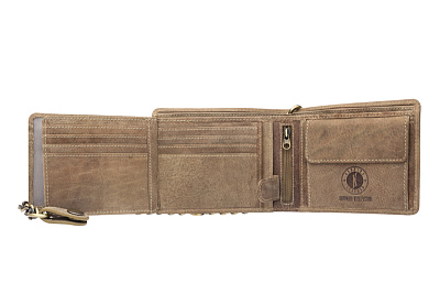 Бумажник KLONDIKE «Harry Eagle», натуральная кожа в коричневом цвете, 12,5 х 10 см