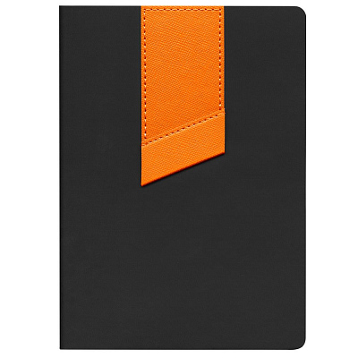 Ежедневник Bookmark, недатированный, черный с оранжевым
