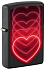 Зажигалка ZIPPO Hearts Design с покрытием Black Light, латунь/сталь, черная, матовая, 38x13x57 мм - Фото 1