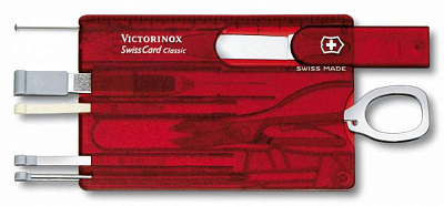 Набор инструментов SwissCard, полупрозрачный красный