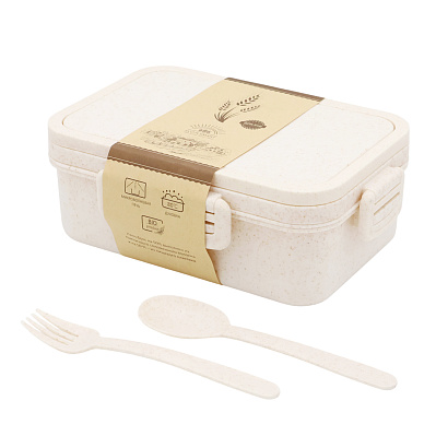 Ланчбокс (контейнер для еды) Inar из пшеничного волокна  (Бежевый.)
