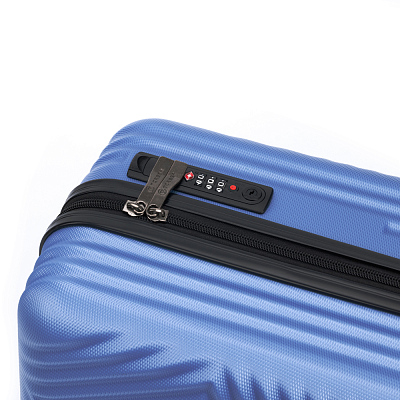 Чемодан TORBER Lama, синий, ABS-пластик, 38 х 21 х 55 см, 37 л