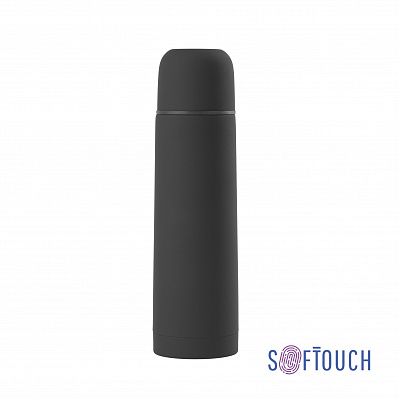 Термос "Крит" 500 мл, покрытие soft touch  (Черный)