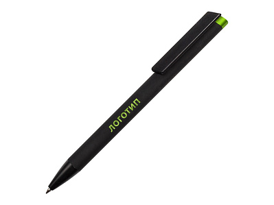 Ручка металлическая шариковая Taper Metal soft-touch (Черный, зеленое яблоко)