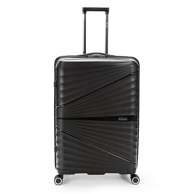 Чемодан TORBER Nevo, чёрный, полипропилен, 49 х 28 х 76 см, 95 л