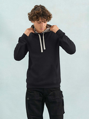 Худи унисекс Cameron, черное с серым меланжем