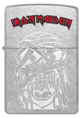 Зажигалка ZIPPO Iron Maiden с покрытием Street Chrome, латунь/сталь, серебристая, 38x13x57 мм