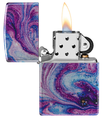 Зажигалка ZIPPO Universe Astro с покрытием 540 Tumbled Chrome, латунь/сталь, сиреневая, 38x13x57 мм