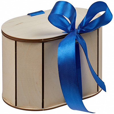 Коробка Drummer, овальная, с синей лентой (Синий)