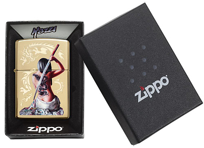 Зажигалка ZIPPO Mazzi® с покрытием High Polish Brass, латунь/сталь, золотистая, 38x13x57 мм