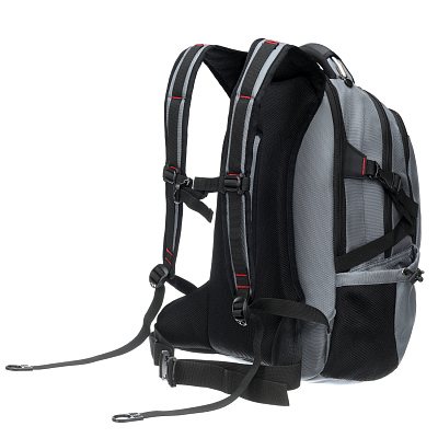 Рюкзак TORBER DRIVE с отделением для ноутбука 15", серый/красный, полиэстер 1680D, 36x17x50 см, 30 л