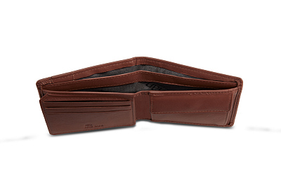 Бумажник Mano "Don Leonardo", с RFID защитой, натуральная кожа в коньячном цвете, 10,5 х 2 х 8,5 см