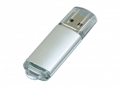 USB 2.0- флешка на 64 Гб с прозрачным колпачком (Серебристый)
