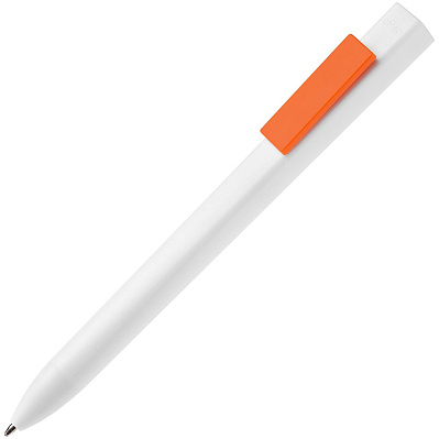 Ручка шариковая Swiper SQ, белая с оранжевым (Оранжевый)