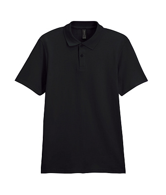 Футболка поло SOFTSTYLE ADULT DOUBLE PIQUE, ЧЕРНЫЙ L (Чёрный)