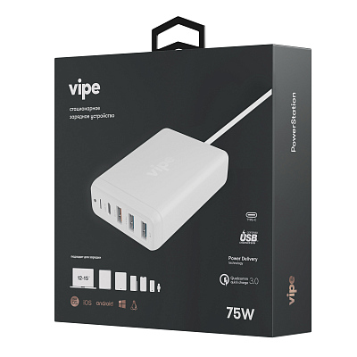 Сетевое ЗУ Vipe Power Station, черный