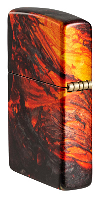 Зажигалка ZIPPO Lava Flow с покрытием 540 Tumbled Brass, латунь/сталь, оранжевая, 38x13x57 мм