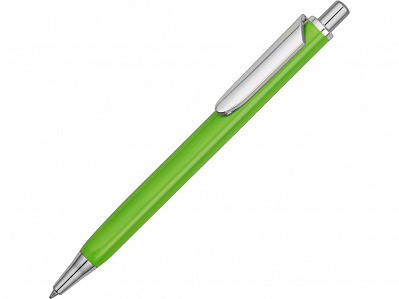 Ручка металлическая шариковая трехгранная Riddle (Зеленое яблоко/серебристый)