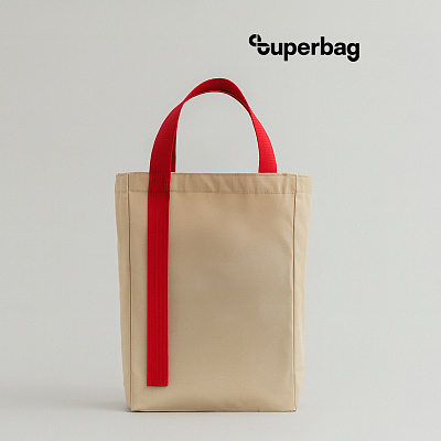 Шоппер Superbag Pack (M) (неокрашенный с красным)