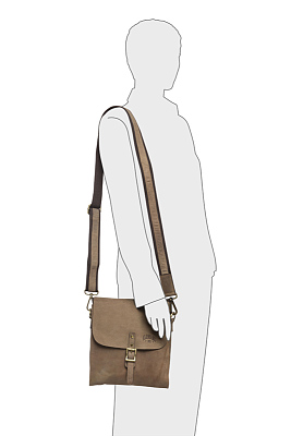 Сумка KLONDIKE «Brad», винтажная кожа в коричневом цвете, 25 х 28 х 7 см