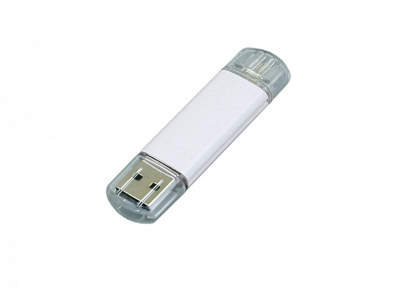 USB 2.0/micro USB- флешка на 16 Гб (Белый)