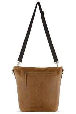 Сумка через плечо KLONDIKE RUSH «Samantha», натуральная кожа в коньячном цвете, 40 х 32,5 х 15,5 см