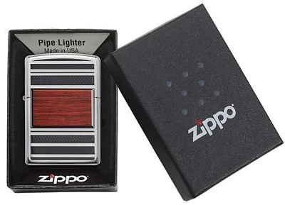 Зажигалка для трубок ZIPPO Pipe с покрытием High Polish Chrome, латунь/сталь,36x12x56 мм