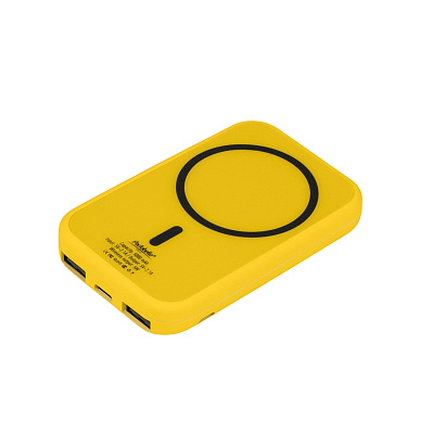 Внешний аккумулятор с беспроводной зарядкой Ultima Wireless Magnetic Lemoni 5000 mAh  (Желтый)