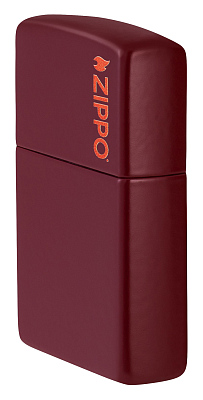 Зажигалка ZIPPO Logo с покрытием Merlot, латунь/сталь, бордовая, глянцевая, 38x13x57 мм
