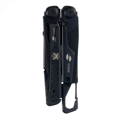 Мультитул Stinger, 115 мм, 14 функций, сталь, черный, в комплекте нейлоновый чехол