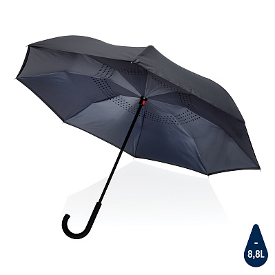 Двусторонний зонт Impact из RPET AWARE™ 190T, d105 см (Темно-серый;)