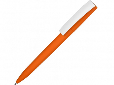 Ручка пластиковая soft-touch шариковая Zorro (Оранжевый/белый)