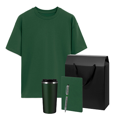 Набор с одеждой RUST (футболка, термокружка, блокнот, ручка)  1, XS/S (Зеленый)