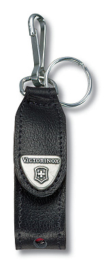 Чехол VICTORINOX для ножей-брелоков c LED 58 мм, с кольцом для ключей, кожаный, чёрный