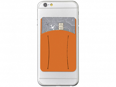 Картхолдер для телефона с отверстием для пальца (Оранжевый)