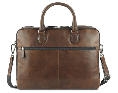 Сумка Mano "Don Valentino", натуральная кожа в коричневом цвете, 41,5 х 31 х 10 см