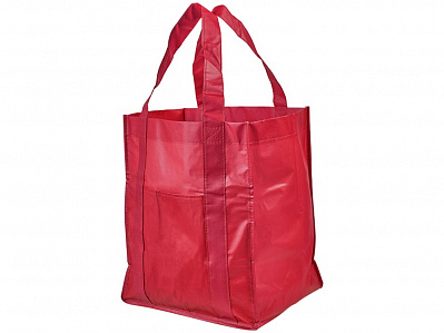 Ламинированная сумка для покупок, 80 г/м2 (Красный)