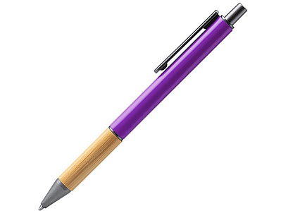 Ручка шариковая металлическая с бамбуковой вставкой PENTA (Фиолетовый)